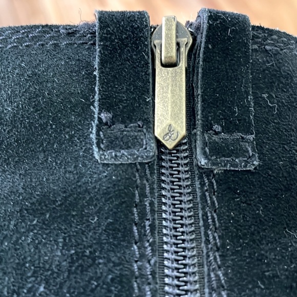 Sam Edelman Distress Black Suede Heeled Booties, Size 8 - Picture 9 of 16